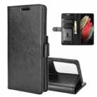 For Samsung Galaxy S21 Ultra R64 Texture Single Horizontal Flip Protective Case with Holder & Card Slots & Wallet& Photo Frame(Black) - 1