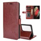 For Samsung Galaxy S21 Ultra R64 Texture Single Horizontal Flip Protective Case with Holder & Card Slots & Wallet& Photo Frame(Brown) - 1