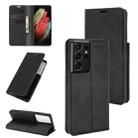 For Samsung Galaxy S21 Ultra 5G Retro-skin Business Magnetic Suction Leather Case with Holder & Card Slots & Wallet(Black) - 1