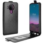 For Nokia 5.4 R64 Texture Single Vertical Flip Leather Protective Case with Card Slots & Photo Frame(Black) - 1