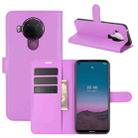 For Nokia 5.4 Litchi Texture Horizontal Flip Protective Case with Holder & Card Slots & Wallet(Purple) - 1