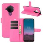 For Nokia 5.4 Litchi Texture Horizontal Flip Protective Case with Holder & Card Slots & Wallet(Rose red) - 1