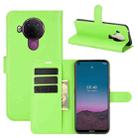For Nokia 5.4 Litchi Texture Horizontal Flip Protective Case with Holder & Card Slots & Wallet(Green) - 1