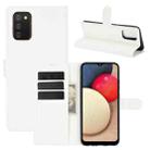 For Samsung Galaxy A02s (US Version) / M02s Litchi Texture Horizontal Flip Protective Case with Holder & Card Slots & Wallet(White) - 1