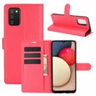 For Samsung Galaxy A02s (US Version) / M02s Litchi Texture Horizontal Flip Protective Case with Holder & Card Slots & Wallet(Red) - 1