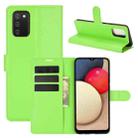 For Samsung Galaxy A02s (US Version) / M02s Litchi Texture Horizontal Flip Protective Case with Holder & Card Slots & Wallet(Green) - 1