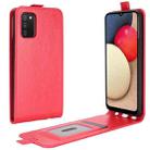 For Samsung Galaxy A02s (US Version) / M20s R64 Texture Single Vertical Flip Leather Protective Case with Card Slots & Photo Frame(Red) - 1