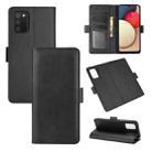 For Samsung Galaxy A02s (US Version) / M02s Dual-side Magnetic Buckle Horizontal Flip Leather Case with Holder & Card Slots & Wallet(Black) - 1