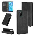 For OPPO Realme V5/K7X/Realme Q2/Realme 7 5G Retro-skin Business Magnetic Suction Leather Case with Holder & Card Slots & Wallet(Black) - 1