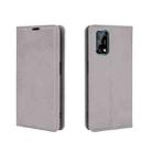 For OPPO Realme V5/K7X/Realme Q2/Realme 7 5G Retro-skin Business Magnetic Suction Leather Case with Holder & Card Slots & Wallet(Grey) - 2