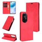 For Huawei nova 8 Pro 5G Retro-skin Business Magnetic Suction Leather Case with Holder & Card Slots & Wallet(Red) - 1