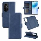 For Huawei nova 8 Pro 5G Dual-side Magnetic Buckle Horizontal Flip Leather Case with Holder & Card Slots & Wallet(Dark Blue) - 1