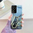 For Samsung Galaxy S21 Ultra 5G Four Corners Anti-Shattering Flow Gold Marble IMD Phone Back Cover Case(Black LD1) - 1