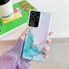 For Samsung Galaxy S21 Plus 5G Four Corners Anti-Shattering Flow Gold Marble IMD Phone Back Cover Case(Pink Blue LD5) - 1