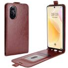 For Huawei nova 8 5G R64 Texture Single Vertical Flip Leather Protective Case with Card Slots & Photo Frame(Brown) - 1