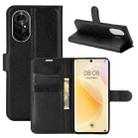 For Huawei nova 8 5G Litchi Texture Horizontal Flip Protective Case with Holder & Card Slots & Wallet(Black) - 1