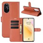 For Huawei nova 8 5G Litchi Texture Horizontal Flip Protective Case with Holder & Card Slots & Wallet(Brown) - 1