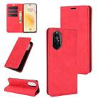 For Huawei nova 8 5G Retro-skin Business Magnetic Suction Leather Case with Holder & Card Slots & Wallet(Red) - 1
