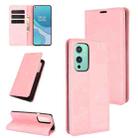 For OnePlus 9 Retro-skin Business Magnetic Suction Leather Case with Holder & Card Slots & Wallet(Pink) - 1
