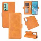 For OnePlus 9 Dual-side Magnetic Buckle Horizontal Flip Leather Case with Holder & Card Slots & Wallet(Yellow) - 1