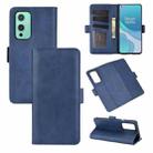 For OnePlus 9 Dual-side Magnetic Buckle Horizontal Flip Leather Case with Holder & Card Slots & Wallet(Dark Blue) - 1