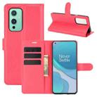 For OnePlus 9 Litchi Texture Horizontal Flip Protective Case with Holder & Card Slots & Wallet(Red) - 1