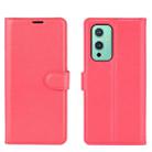 For OnePlus 9 Litchi Texture Horizontal Flip Protective Case with Holder & Card Slots & Wallet(Red) - 2