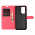 For OnePlus 9 Litchi Texture Horizontal Flip Protective Case with Holder & Card Slots & Wallet(Red) - 4