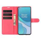 For OnePlus 9 Litchi Texture Horizontal Flip Protective Case with Holder & Card Slots & Wallet(Red) - 5