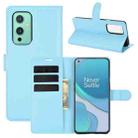 For OnePlus 9 Litchi Texture Horizontal Flip Protective Case with Holder & Card Slots & Wallet(Blue) - 1