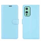 For OnePlus 9 Litchi Texture Horizontal Flip Protective Case with Holder & Card Slots & Wallet(Blue) - 2