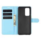 For OnePlus 9 Litchi Texture Horizontal Flip Protective Case with Holder & Card Slots & Wallet(Blue) - 4