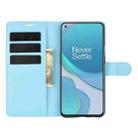 For OnePlus 9 Litchi Texture Horizontal Flip Protective Case with Holder & Card Slots & Wallet(Blue) - 5
