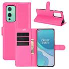 For OnePlus 9 Litchi Texture Horizontal Flip Protective Case with Holder & Card Slots & Wallet(Rose Red) - 1