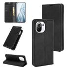 For Xiaomi Mi 11 Retro-skin Business Magnetic Suction Leather Case with Holder & Card Slots & Wallet(Black) - 1