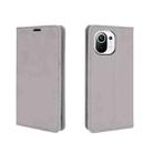 For Xiaomi Mi 11 Retro-skin Business Magnetic Suction Leather Case with Holder & Card Slots & Wallet(Grey) - 2