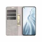 For Xiaomi Mi 11 Retro-skin Business Magnetic Suction Leather Case with Holder & Card Slots & Wallet(Grey) - 5