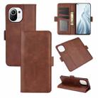 For Xiaomi Mi 11 Dual-side Magnetic Buckle Horizontal Flip Leather Case with Holder & Card Slots & Wallet(Brown) - 1