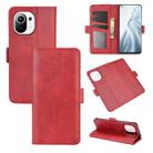 For Xiaomi Mi 11 Dual-side Magnetic Buckle Horizontal Flip Leather Case with Holder & Card Slots & Wallet(Red) - 1