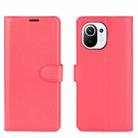 For Xiaomi Mi 11 Litchi Texture Horizontal Flip Protective Case with Holder & Card Slots & Wallet(Red) - 2