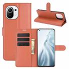 For Xiaomi Mi 11 Litchi Texture Horizontal Flip Protective Case with Holder & Card Slots & Wallet(Brown) - 1