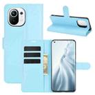 For Xiaomi Mi 11 Litchi Texture Horizontal Flip Protective Case with Holder & Card Slots & Wallet(Blue) - 1