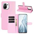 For Xiaomi Mi 11 Litchi Texture Horizontal Flip Protective Case with Holder & Card Slots & Wallet(Pink) - 1
