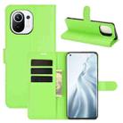 For Xiaomi Mi 11 Litchi Texture Horizontal Flip Protective Case with Holder & Card Slots & Wallet(Green) - 1
