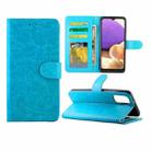 For Samsung Galaxy A32 5G Crazy Horse Texture Leather Horizontal Flip Protective Case with Holder & Card Slots & Wallet & Photo Frame(Baby Blue) - 1