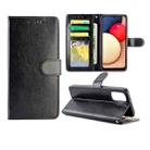 For Samsung Galaxy A02S Crazy Horse Texture Leather Horizontal Flip Protective Case with Holder & Card Slots & Wallet & Photo Frame(Black) - 1