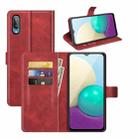 For Samsung Galaxy A02 Retro Calf Pattern Buckle Horizontal Flip Leather Case with Holder & Card Slots & Wallet(Red) - 1