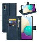 For Samsung Galaxy A02 Retro Calf Pattern Buckle Horizontal Flip Leather Case with Holder & Card Slots & Wallet(Blue) - 1