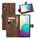 For Samsung Galaxy A02 Retro Calf Pattern Buckle Horizontal Flip Leather Case with Holder & Card Slots & Wallet(Dark Brown) - 1