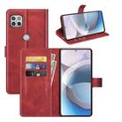 For Motorola One 5G Ace Retro Calf Pattern Buckle Horizontal Flip Leather Case with Holder & Card Slots & Wallet(Red) - 1